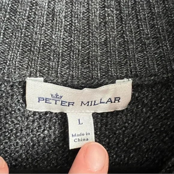 Peter Millar Black Cardigan Sweater